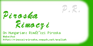 piroska rimoczi business card